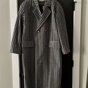 4th + Reckless from Free People houndstooth oversized long coat. NWT